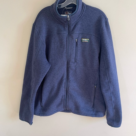 L.L. Bean Fleece Jacket Men’s XL Coat LL Navy Blue Sweater Full Zip New - Picture 2 of 10